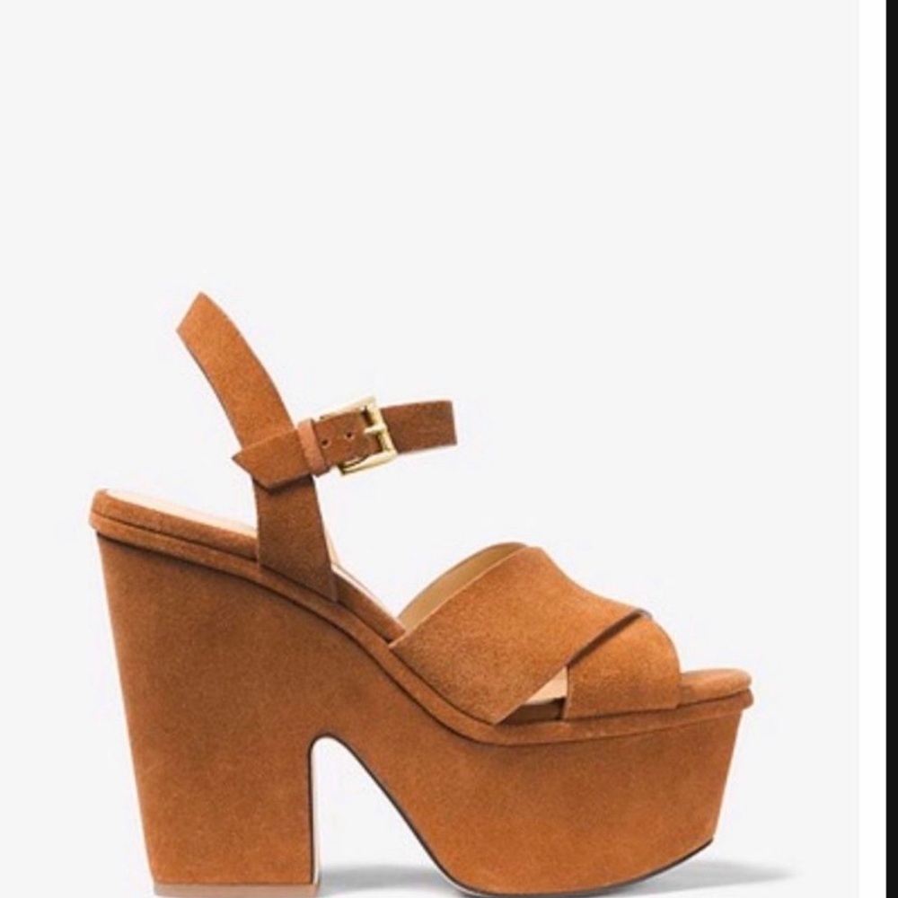 Michael Kors Collection Chestnut suede Platform Sandals Great Condition